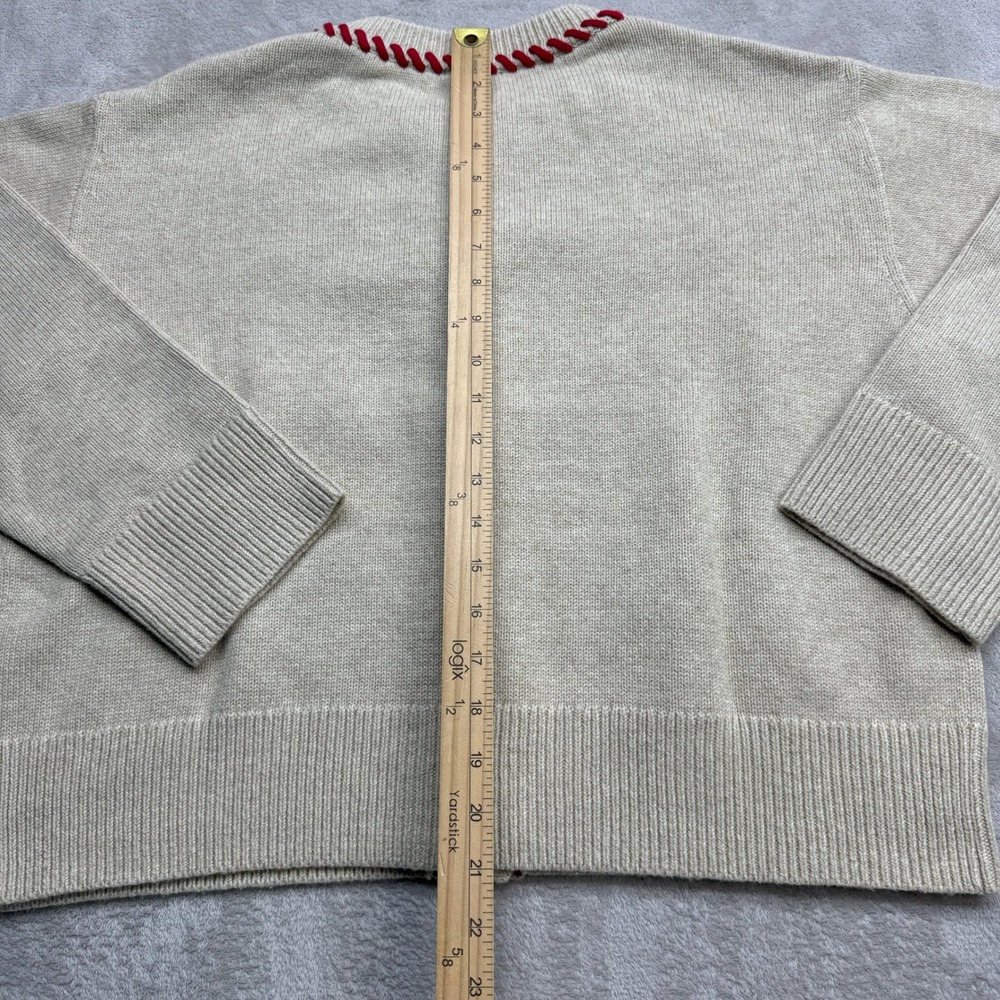 Anthropologie Rails Mavie Carmine Cardigan Womens XL Oatmeal Whipstitch Sweater - Picture 9 of 11